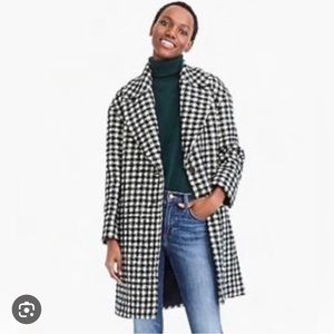 J.CREW OVERSIZED TOPCOAT IN CHECK TWEED US 0